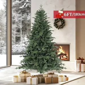 CAROMA Sapin de Noël Artificiel 180cm, Arbre de Noël Vert, Imitation D'épicéa,Installation Rapide 3 Étapes,Matériau Ignifuge,Gants Fournis pas cher