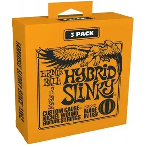 Comparateur de prix : Ernie Ball 3222 Hybrid Slinky 3-Pack Cordes pour guitares électriques