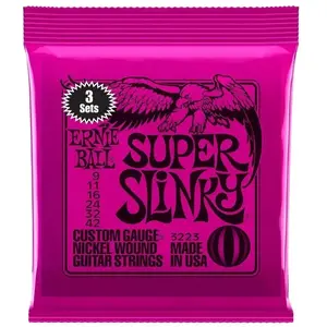 Ernie Ball 3223 Super Slinky 3-Pack Cordes pour guitares électriques pas cher