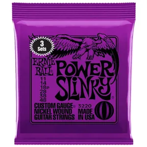 Comparateur de prix : Ernie Ball 3220 Power Slinky 3-Pack Cordes pour guitares électriques