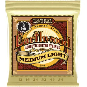 Comparateur de prix : Ernie Ball Acoustic 3003 Earthwood 80/20 Bronze 12/54 X 3