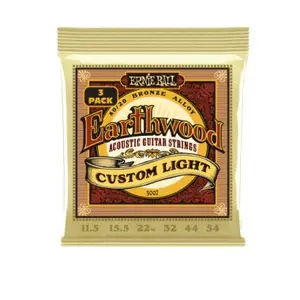 Comparateur de prix : Ernie Ball Earthwood 80sur 20 Bronze Custom Light 11554 3 Pack