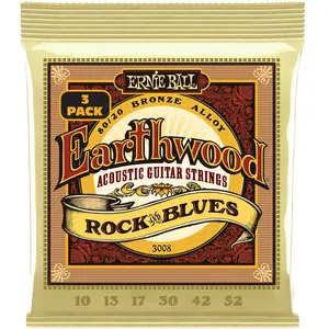 Ernie Ball Earthwood 80sur 20 Bronze Rockblues 1052 3 Pack pas cher