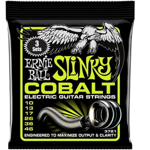 Ernie Ball 3721 Slinky Cobalt 3-Pack Cordes pour guitares électriques