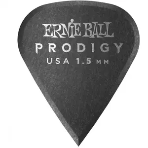 Ernie Ball 9335 - Médiators prodigy sachet de 6 noir affûté 1,5mm