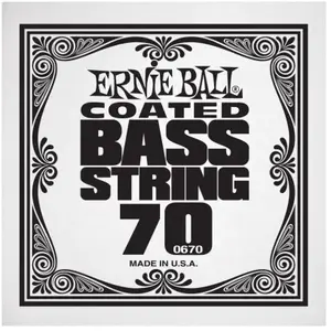 Ernie Ball 0670 - Corde basse au détail Slinky Coated - Filé nickel 070 pas cher