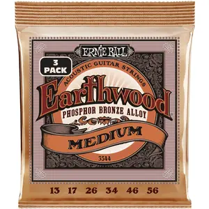 Ernie Ball Earthwood Phosphore Bronze Medium 1356 3 Pack pas cher