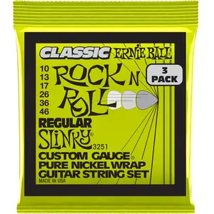 Comparateur de prix : Ernie Ball 3251 Classic Rnr Regular Slinky 1046 Pack De 3