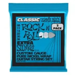 Ernie Ball 3255 - Cordes classic rnr extra slinky 8-38 - pack de 3