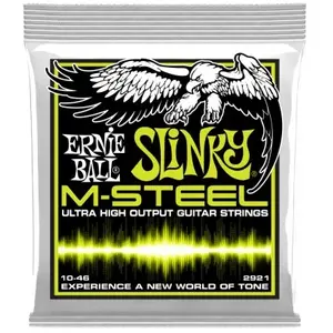 Ernie Ball P02921 Regular Slinky M-Steel Cordes pour guitare électrique, calibre 10-46