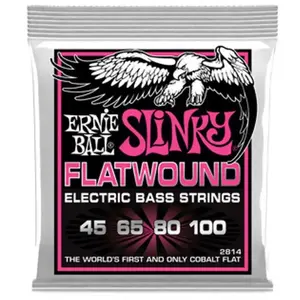 Ernie Ball 2814 Flatwound Super Slinky 45-100 Cordes guitares basses 4 pas cher