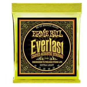 Comparateur de prix : Ernie Ball 2560 - Jeu de cordes acoustiques - Everlast Coated - Extra Light 10-50