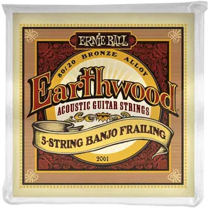 Ernie Ball 2061 - Jeu de 5 cordes Earthwood Banjo Frailing à boucle