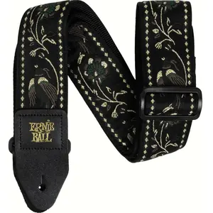 Ernie Ball 5372 Sangle guitare Jacquard Black Pleasant Pheasant pas cher