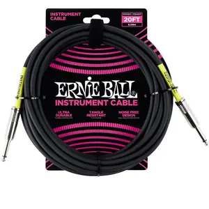 Ernie Ball Cables Instrument Classic Jack/jack 6M Noir Câbles jack / instrument pas cher