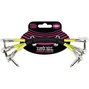 Comparateur de prix : Ernie Ball 6059 - 3 câbles patchs coudés fins noirs - 15cm