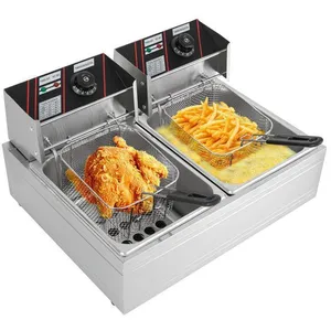 OUKANING Friteuse électrique - double réservoir - 5000W - 60 - 200   -... pas cher
