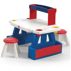 Step2 table artisanale Creative Projects 99 cm bleu/rouge pas cher