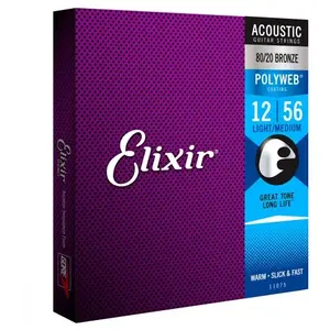 Comparateur de prix : Jeu de Cordes - ELIXIR - Polyweb Acoustic 11075 - Medium Light - Bronze 80/20