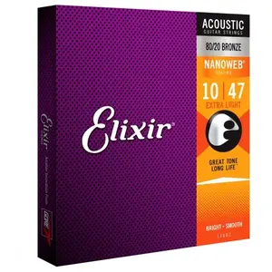 Comparateur de prix : Elixir Elixir 11002 Nanoweb Jeu De Cordes Pour Guitare Folk Extra Light