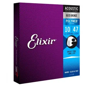 Comparateur de prix : Elixir Strings 11150 Polyweb Light 10-47 / 10-27 - Jeu 12 cordes Guitare acoustique