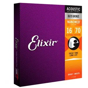 Comparateur de prix : Elixir 11308 Nanoweb - Jeu de cordes guitare Bariton 8 cordes 16-70