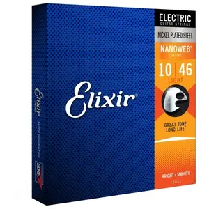 Comparateur de prix : Jeu de 3 cordes pour guitare électrique Elixir 12052 NANOWEB Light 10-46
