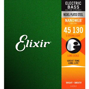 Comparateur de prix : Elixir Nanoweb 14202 - Jeu de cordes guitare basse 5 cordes - 45-130