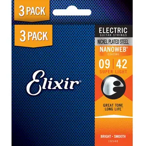 Elixir 16540 NANOWEB 9-42 PACK DE 3Vendu paramazon