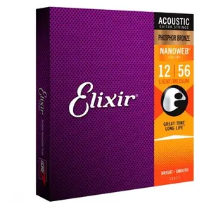 Elixir 16077 phosphore bronze 12-56 - Jeu de cordes Guitare acoustique pas cher