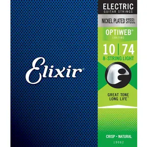 Comparateur de prix : Elixir Optiweb 19062 - Jeu de cordes light guitare électrique 8 cordes - 10/74