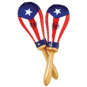 Comparateur de prix : LP Latin Percussion Salsa Paire de Maracas en cuir Motif Puerto Rican Flag