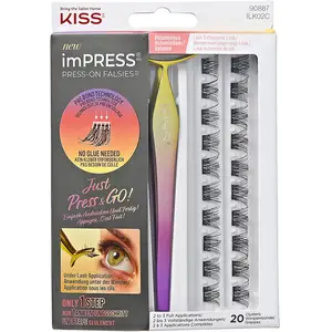 Comparateur de prix : KISS imPRESS Press-on Falsies faux-cils individuels avec noeud 02 Voluminous 20 pcs