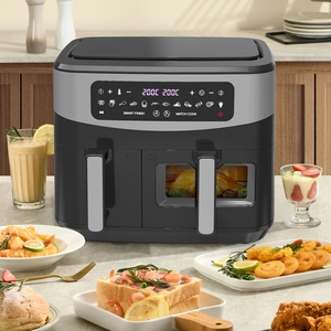 CIRCLIO Friteuse Sans Huile Double Tiroir, Air Fryer XXL 10L(6l+4l) Av... pas cher