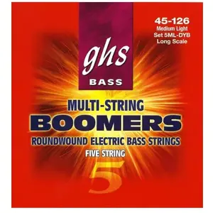 Comparateur de prix : Ghs 5MLDYB Bass Boomers Medium Light 5C 45-125 Cordes guitares basses 5