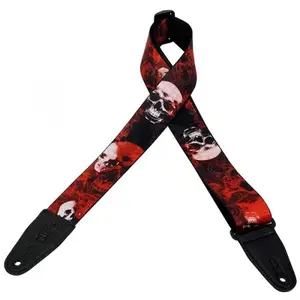 Levy's MPS2-093 Sangle de guitare en polyester Motif têtes de mort 5 cm