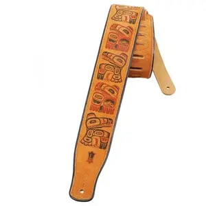 Comparateur de prix : Levy's MSS3PHG-HNY - Sangle en daim motif Haida totem et filet - Honey