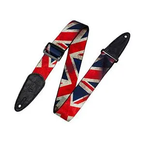 Levys 5 CM Polypropylene avec Embout en Cuir et Motif Drapeau Uk Sangles et courroies