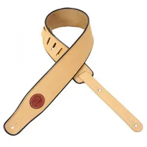 MSS3-TAN - Sangle daim avec rebord noir et logo Levy's en cuir - Tan