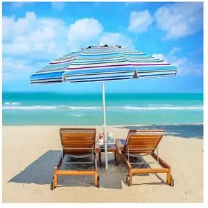 COSTWAY Parasol Pliable 2,2M Mécanisme Inclinable 30° avec Porte-Gobel... pas cher