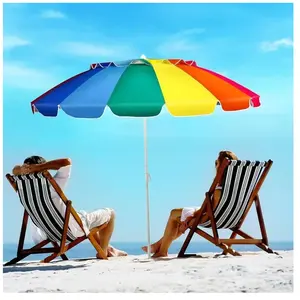 Comparateur de prix : COSTWAY Parasol de Plage Inclinable 2,45 M Protection UPF 50+ Baleines...