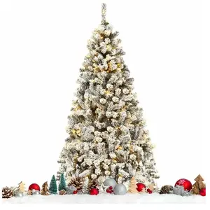 Sapin de Noël Artificiel LED 180CM COSTWAY-250 Lumières Blanc Chaud-60... pas cher