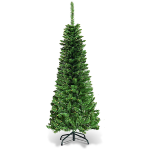 Sapin de Noël LED Artificiel 135 cm COSTWAY-150 Lumières Blanc Chaud-2... pas cher