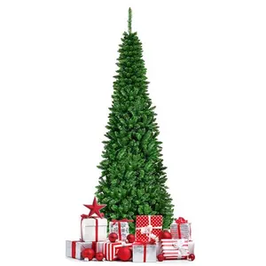 Comparateur de prix : Giantex arbre de noël artificiel led 200cm avec 250 lumières sapin artificiel avec 708 branches, et support métallique pliable