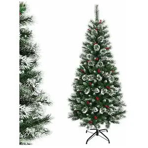 Costway COSTWAY Sapin de Noël Artificiel 180cm avec Flocons de Neige a... pas cher