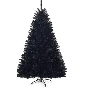 Giantex Sapin de noël artificiel 1258 branches halloween noir 230cm pas cher