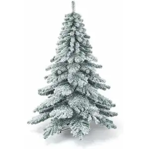 Giantex Sapin de noël artificiel enneigé avec 657 branches vertes 180cm pas cher
