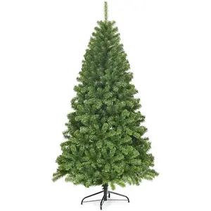 Giantex Sapin de noel artificiel en forme d’epicea socle en fer vert 180 cm pas cher