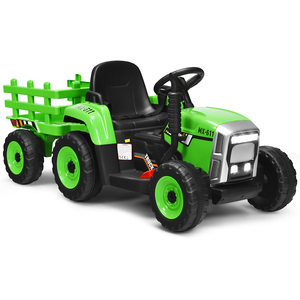 Costway Tracteur à 3 Vitesses avec Remorque , Fonctions USB et Bluetooth Adapt... pas cher