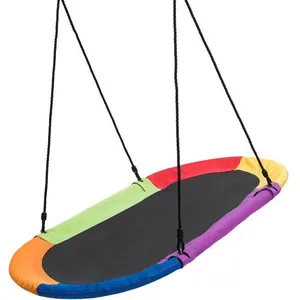 Comparateur de prix : COSTWAY Balançoire Nid d'Oiseau Ovale 150 cm à Suspendre-Hauteur Régla...